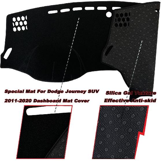 Dash Mat Cover Interior Center Console Compatible with Dodge Journey 2011 2012 2013 2014 2015 2016 2017 2018 Dashboard Mat Covers Accessories