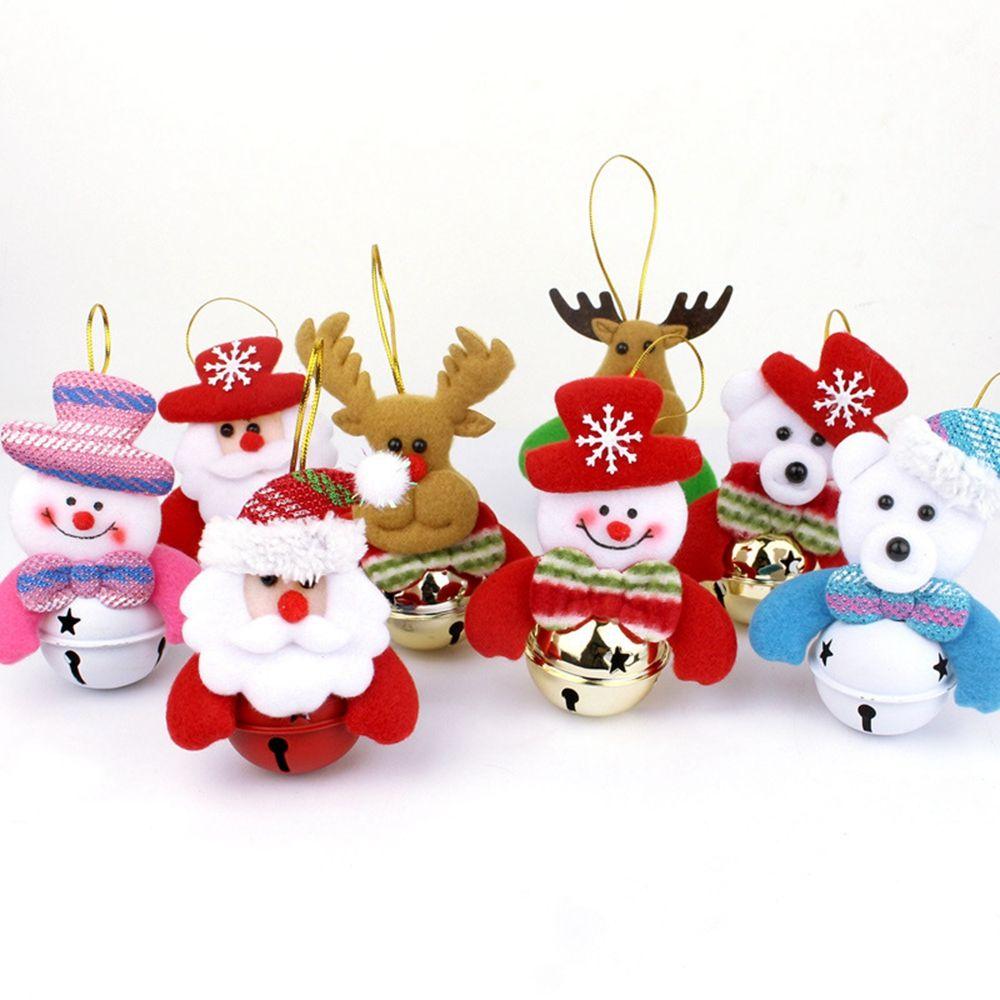 Kid Gift with Plush Doll Hanging Pendants Christmas Bells Xmas Tree Decor Christmas Ornaments