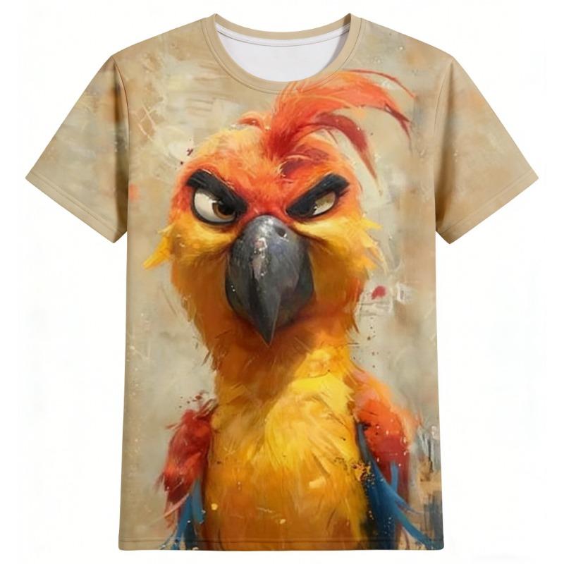 Men's T-Shirt Summer Casual Tops 3d Funny Animal Print T-Short Sleeve Beach Vacation O Neck T-shirt For Men Man Clothing