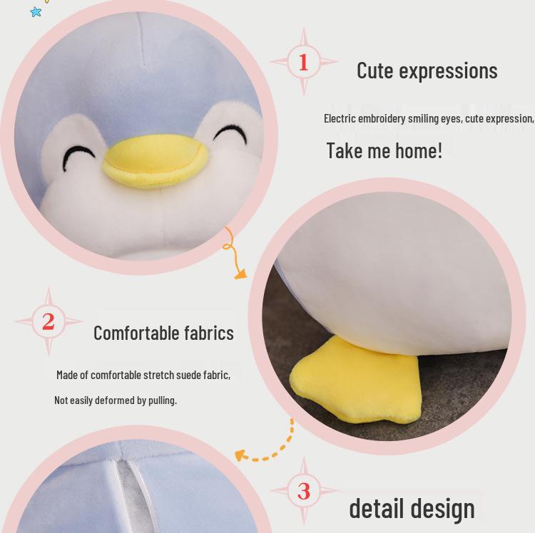 Adorable Penguin Plush Pillow - Soft Ocean Animal Doll for Bedtime & Birthday Gifts