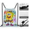 Custom S-Sponges Anime Bobes Drawstring Backpack Bags Women Men Lightweight Cartoon Gym Sports Sackpack Sacks for Yoga
