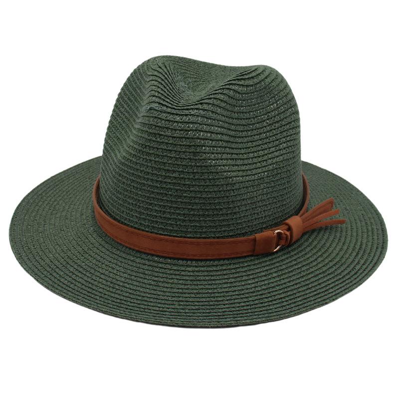 European And American Top Hat Yellow Belt Accessories Jazz Panama Straw Hat Fedora Hat Panama Hat Fedora