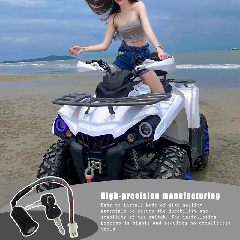 Zündschalter Startschalter 4-Draht Schalter Schloss Buchse Zündschlüssel Stecker Automobilzubehör Starterteile für ATV 50-250C C