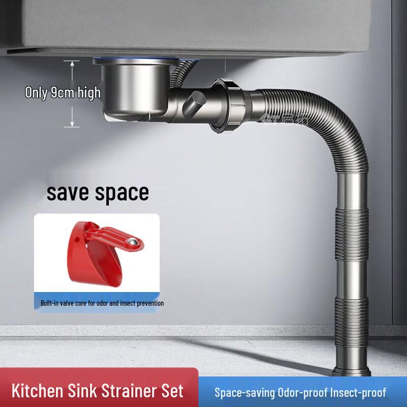 

TLXT Stainless Steel Sink Drainer with 90-Degree Bend