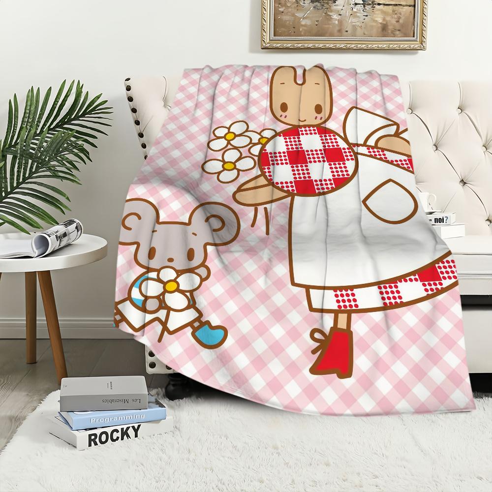 Cartoon M-Marron C-Cream Cute Blanket Plush Nap Sofa Rug for S-Sanrio Living Room Office Bedroom Birthday Home Travel Kid Gifts