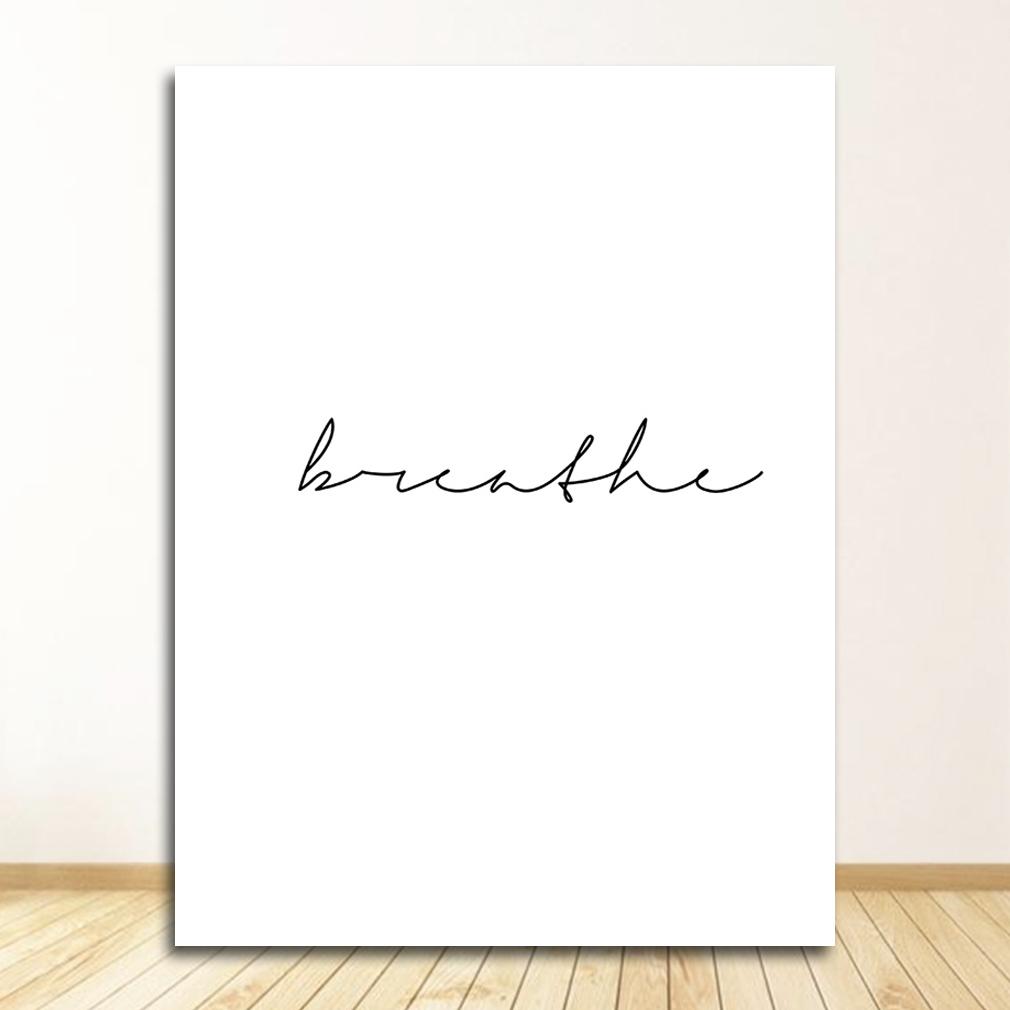 Simple Art Posters Home Decor Letters Print Canvas Painting Wall Art Fresh Minimalist for Living Room Picture