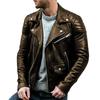 Frühling und Herbst Herren Lederjacke Stehkragen Punk Herren Motorrad Lederjacke