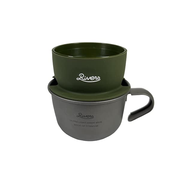 

Easy Drip Coffee Rivers Micro Coffee Dripper 2 Olive Ultralight Hiker Small Set & Mug, Stancescape, оливковый