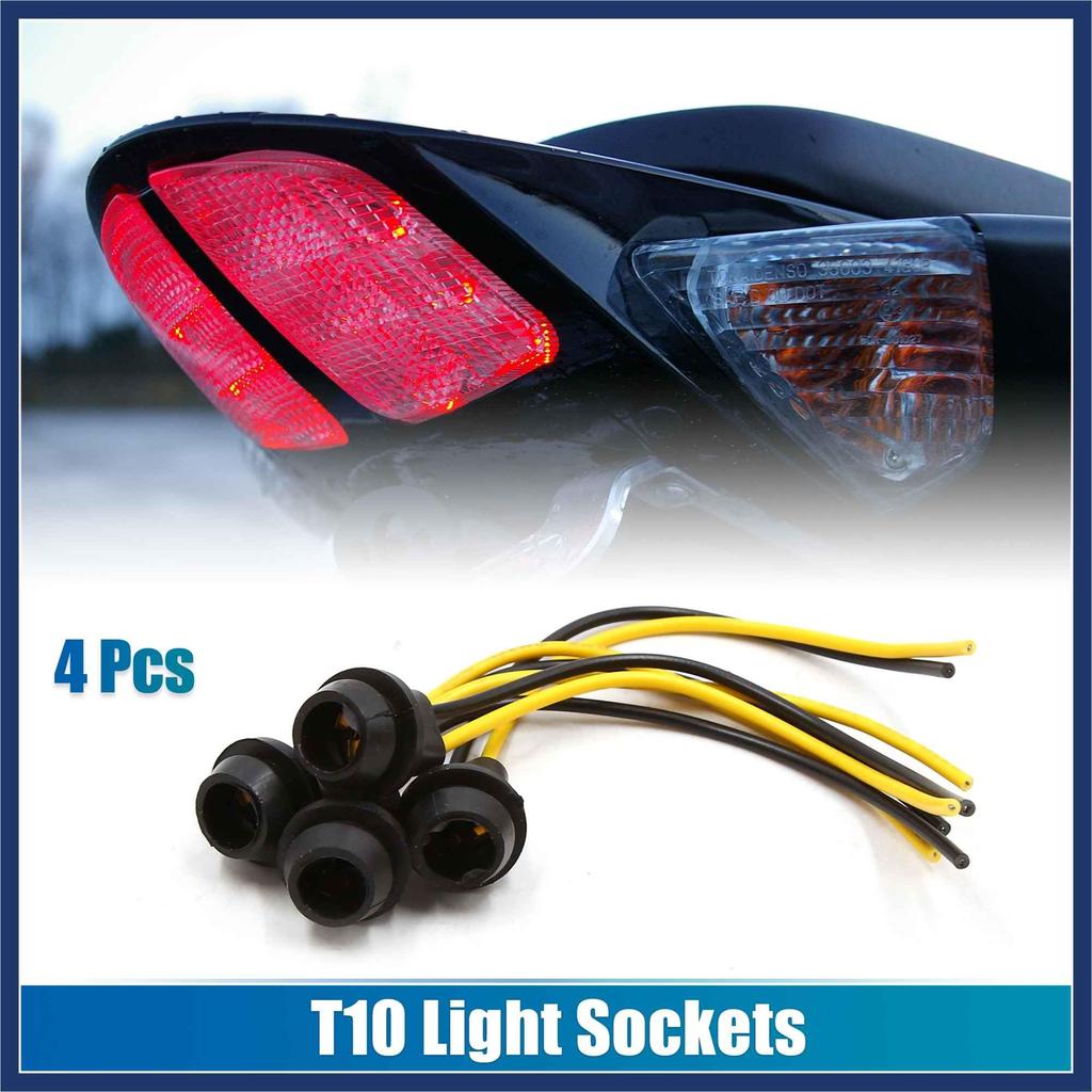 ARISELIFT Motorcycle Light Socket Connector Extension Wedge Holder Adapter T10