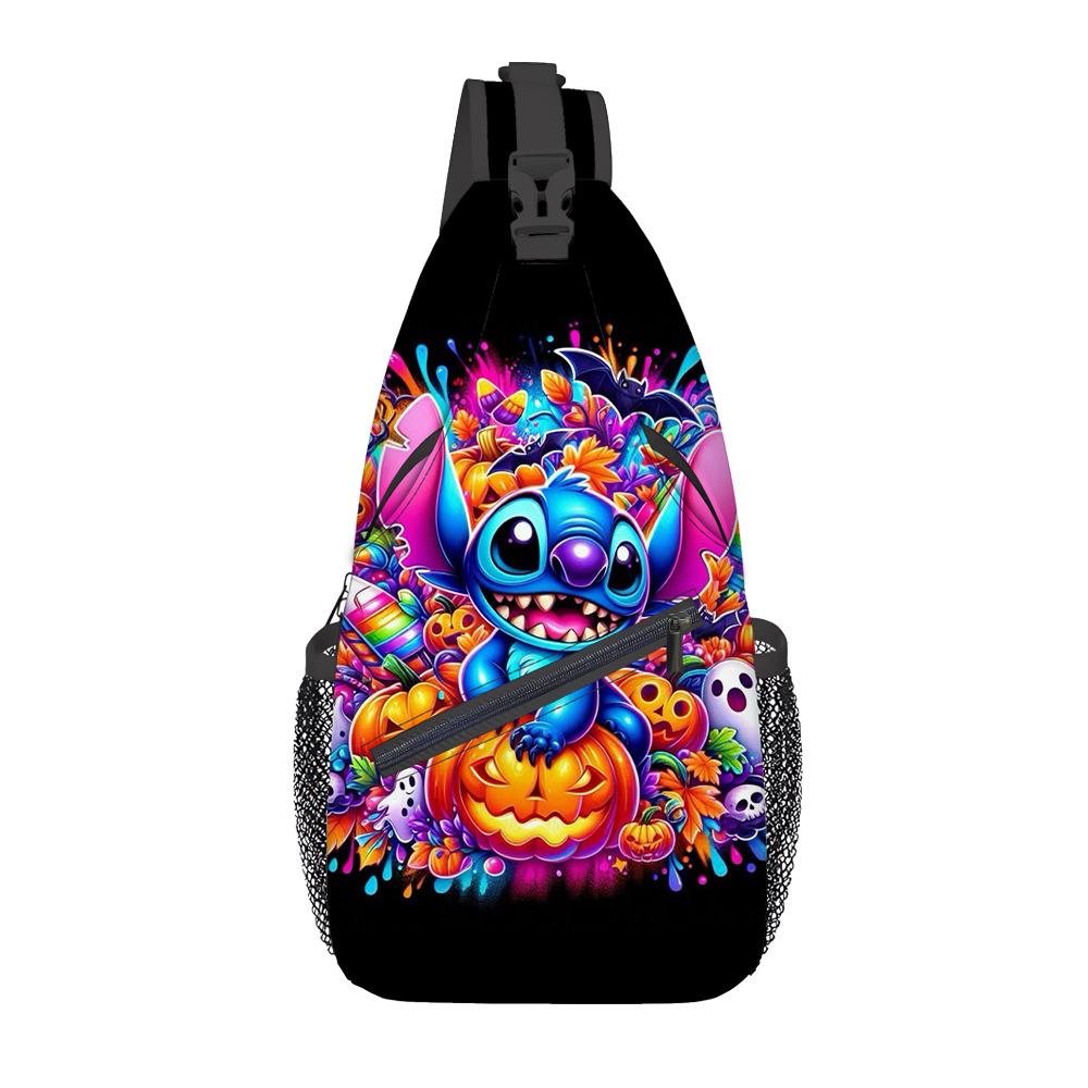 Breast Bag Women'S Fashion Oxford Cloth Cartoon Shoulder Messenger Bag Large Capacity Cycling Breast Bag