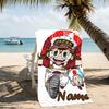 Customizable personalized beach towels Arale Norimaki themed designs.Suitable for the beach, yoga, sports;ideal as beach accessories