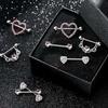 Rosa Herz Brustwarzenpiercing Stange Set Glänzende Kristall Brustwarzenringe Großpackung Für Frauen Blume Brustwarzen Schmuck Packung Piercing Teton Mengen