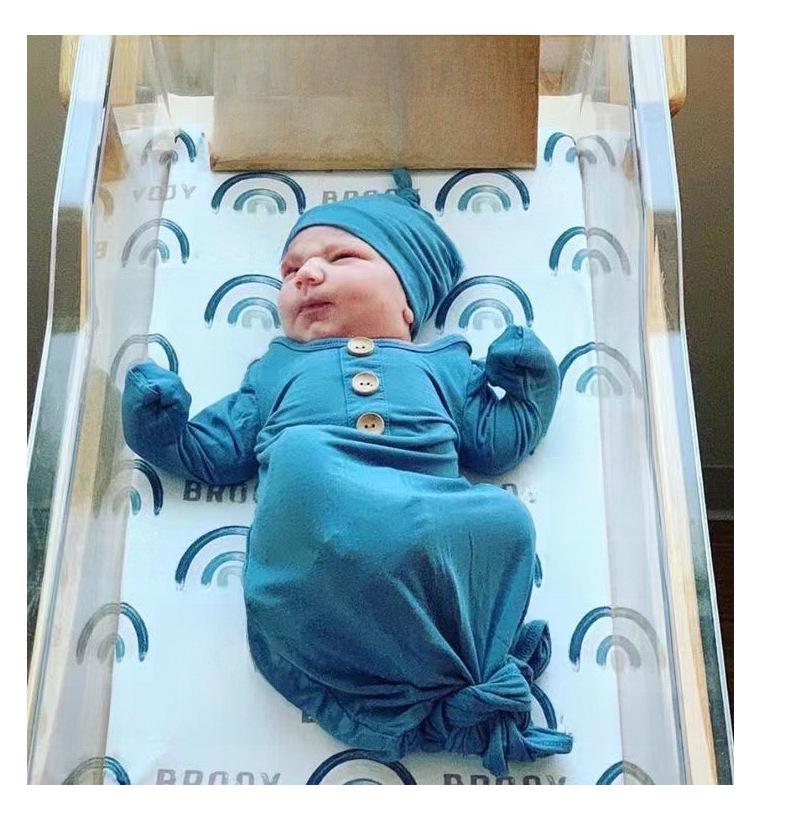 Macacões de fibra de bambu para recém-nascidos e roupas de bebê com nós