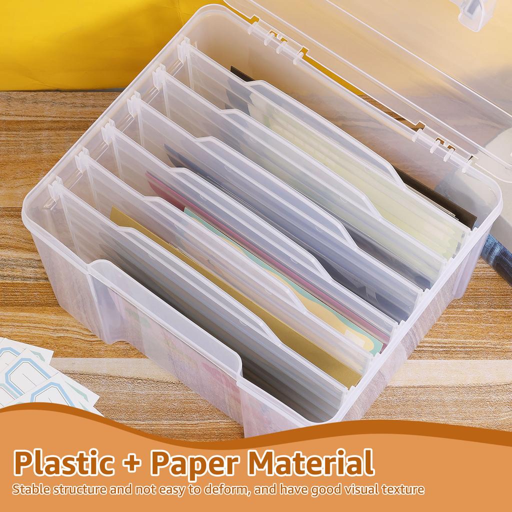 Aufbewahrungsbox für Grußkarten Foto-Organizer mit 6 herausnehmbaren verstellbaren Trennwänden und Aufklebern für Fotos Basteln Scrapbooking Karten