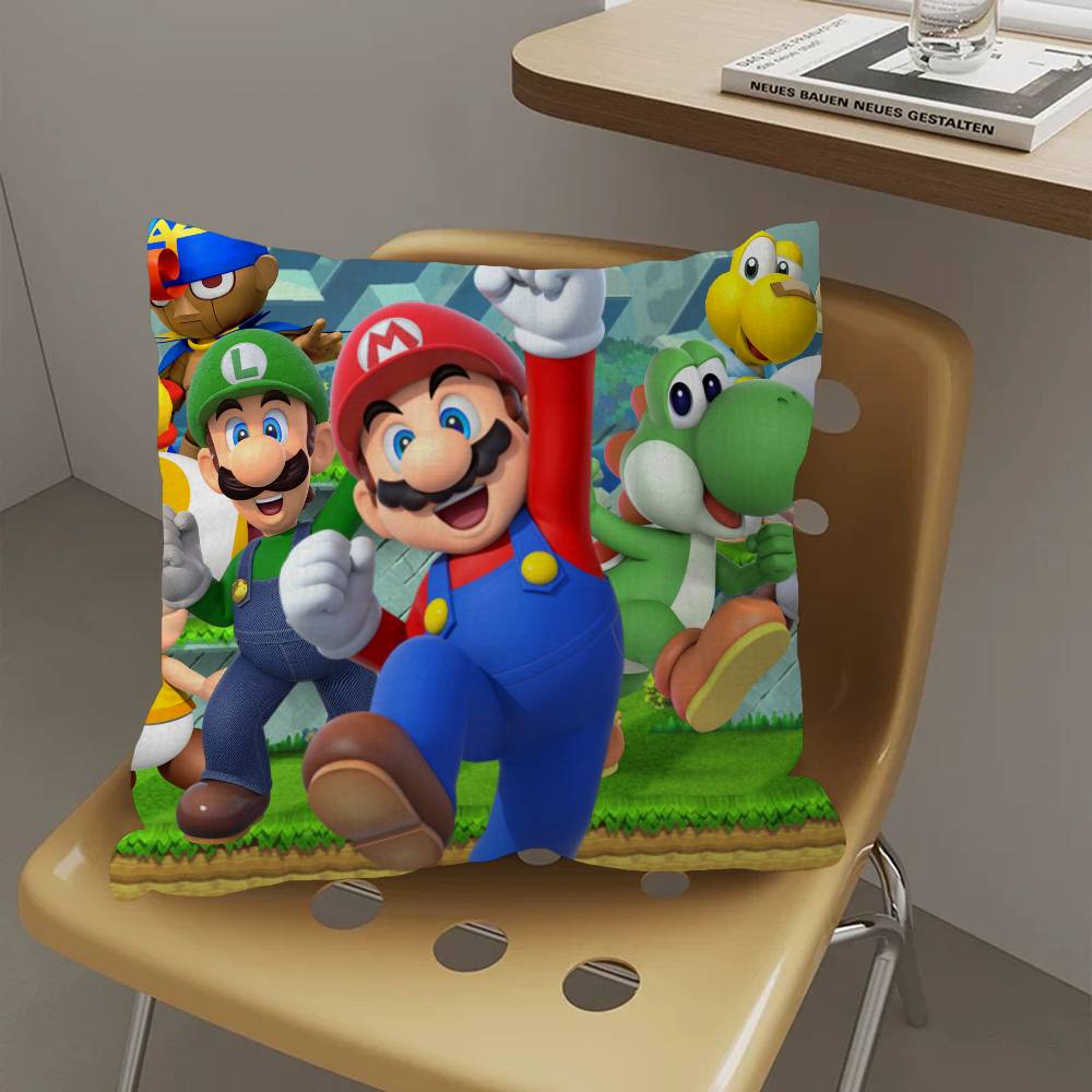 Game M-Mario-O Cartoon Pillow Anime Pillow Sofa Bed Head Pillow Cover Cushion Cover 45X45 Cm Fashion