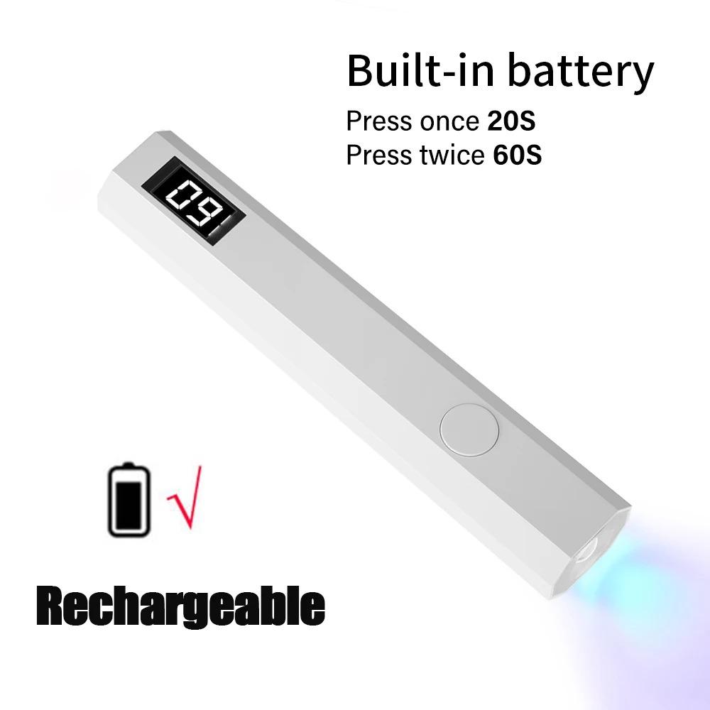 

Handheld UV LED Light for Nails USB Mini Nail Dryer Nail Light for Curing All Nail Gel UV LED Nail Lamp Home Travel Use Type-c