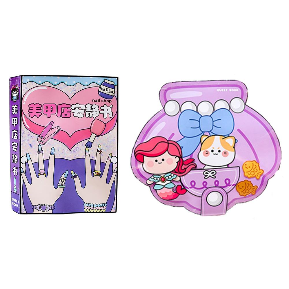 Interactive Nail Shop Quiet Book Creative Makeup Quiet Book DIY Dress Up Toy  Educational Toy