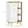 Modern Bathroom Cabinet With Drawer And Wooden Shelves 50x30x89cm White