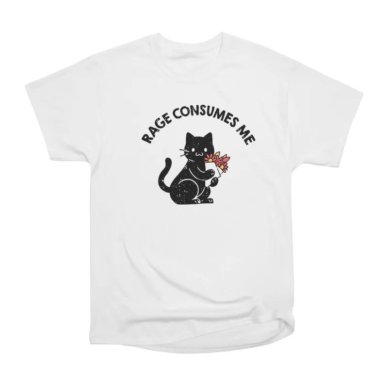 

Men Casual Shirts Short Sleeves RAGE CONSUMES ME Tees Oversized T-shirts S белый