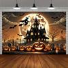 1 item a spooky Halloween scene with a ghostly atmosphere featuring a vibrant polyester background fabric