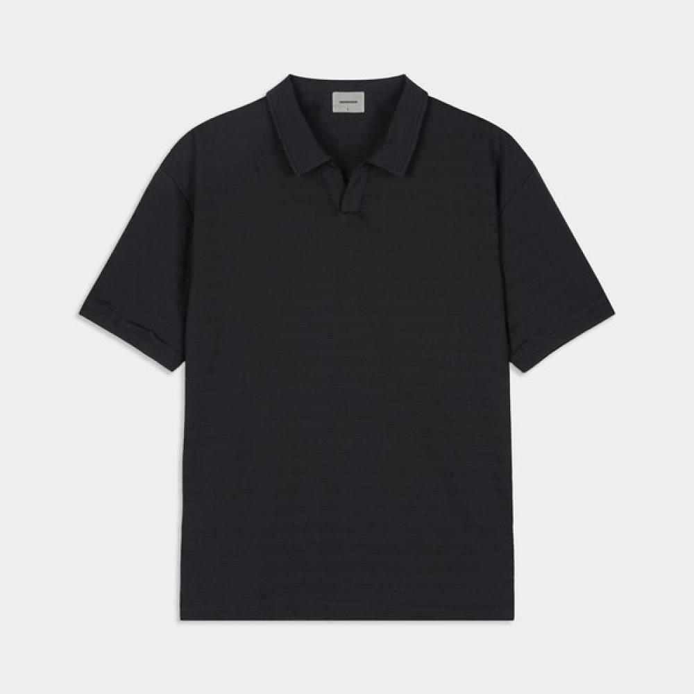 Weekhour STripe Open Collar T shirT Black BLACK/M