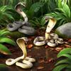 Realistic Heart-Shaped Cobra and Rattlesnake Toy Ornament for Kids