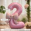 10th Birthday Pink Bow Balloon Props for Girls' Party Decoration.