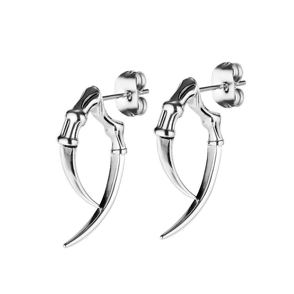 Retro Gothic Stainless Steel Claw Shape Ear Piercing Man Ear Bone Earrings Korean Style Ear Stud