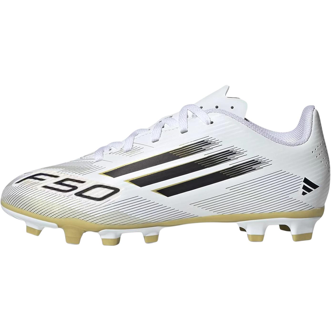 

Adidas F50 CLUB Slip Resistant Abrasion Resistant Low top Kids Soccer Shoes White Gold Children Aged 3 7 Years Old JI0029 35.5