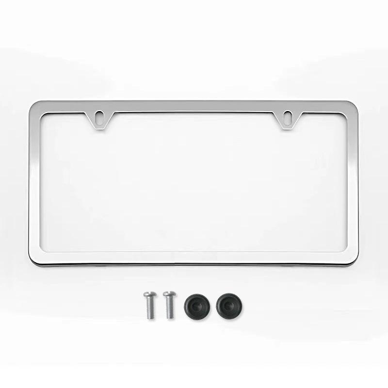 Support Noir Argenté Avec Vis Cadre Universel Plaque d'Immatriculation Américaine Accessoire Auto Fibre Couverture Plaque d'Immatriculation TAG Pour Avant Arrière