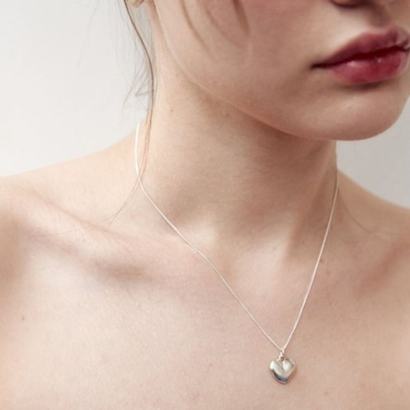 

salted Love button necklace Silver