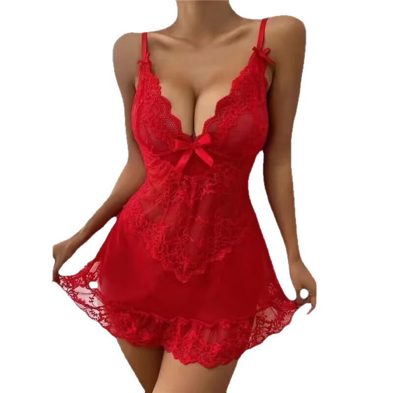Canottiera sexy in pizzo e rete europea e americana per donna