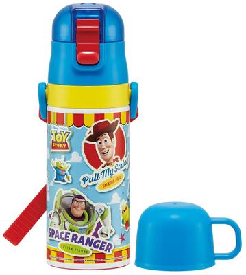 Skater Stainless Steel Water Bottle with Disney Toy Story 22 Kids' 2-Way Cup, 350ml, Design, Boys' SKDC3-A