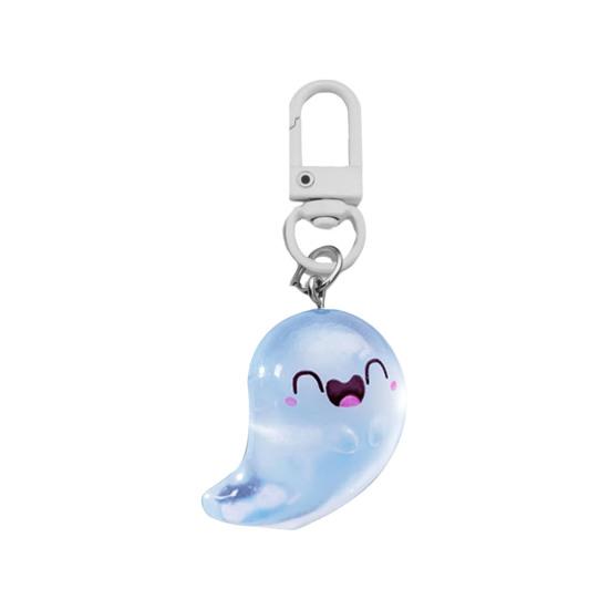 Glow in The Dark Ghost Keychain Set Small Resin Miniature Halloween Luminous Tiny Assorted Spooky Figurine