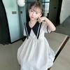 Girls' Summer Solid Color Dress Princess Dress Contrast Color Design
