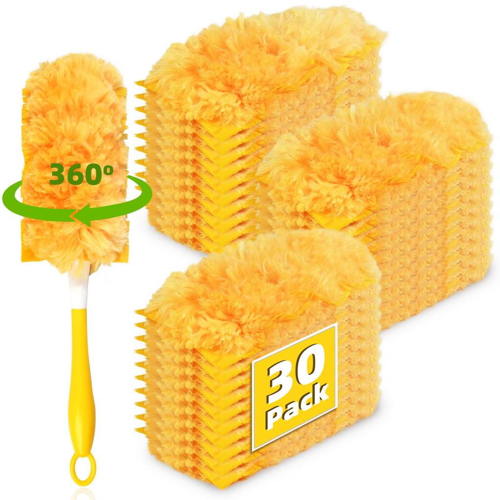 Disposable Duster Refills with Handle Replacement Heads Double Sided 360 ° Electrostatic Dusters Desktop Dust Removal Clean Tool