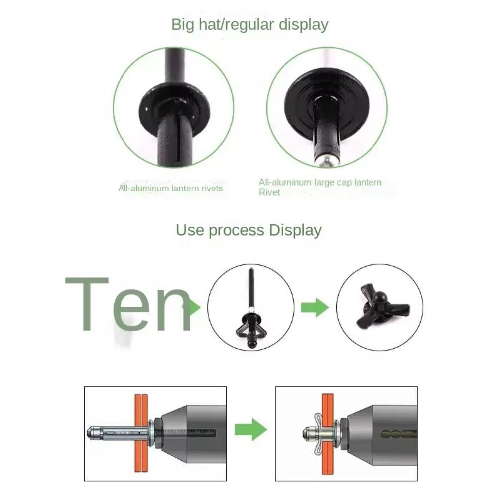 50pcs New 3.2mm 4.0mm 4.8mm Folding Blind Rivet Tri-fold Silver Aluminum Alloy Rivet Round Head Tri Grip Rivets