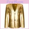 Completo Casual Color Oro da Uomo con Tessuto in Cotone Impermeabile per Eventi in Discoteca