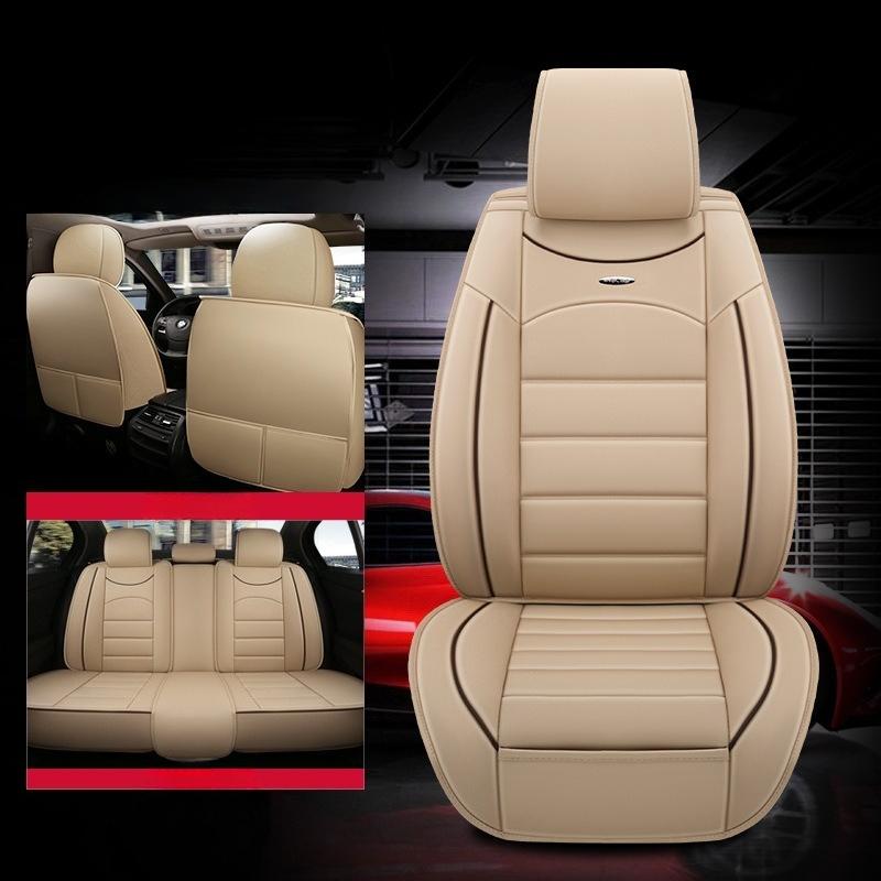 Full-Coverage Car Seat Cover, Wear-Resistant Faux Leather Car Seat Cover, 5-Seater Car Cushion, Full Car 5-Seater Full Faux Leather Cover