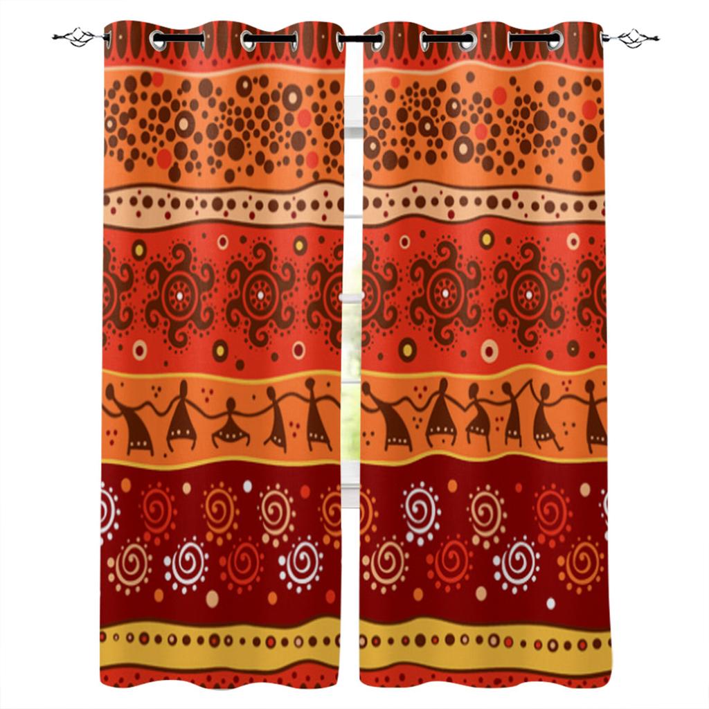 Ethnic Tribal Geometric Pattern Window Curtain For Living Room Bedroom Luxury Home Kitchen Decor Items Curtains
