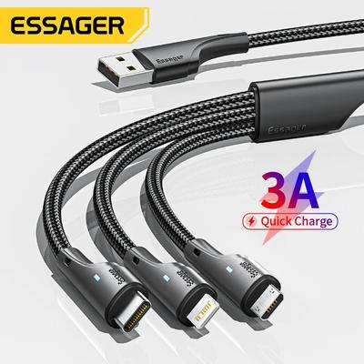 Essager 3 in 1 USB Typ C Kabel Micro USB Kabel Ladegerät für iPhone 14 13 12 X Pro Max Samsung Xiaomi PCPO Handy Datenkabel