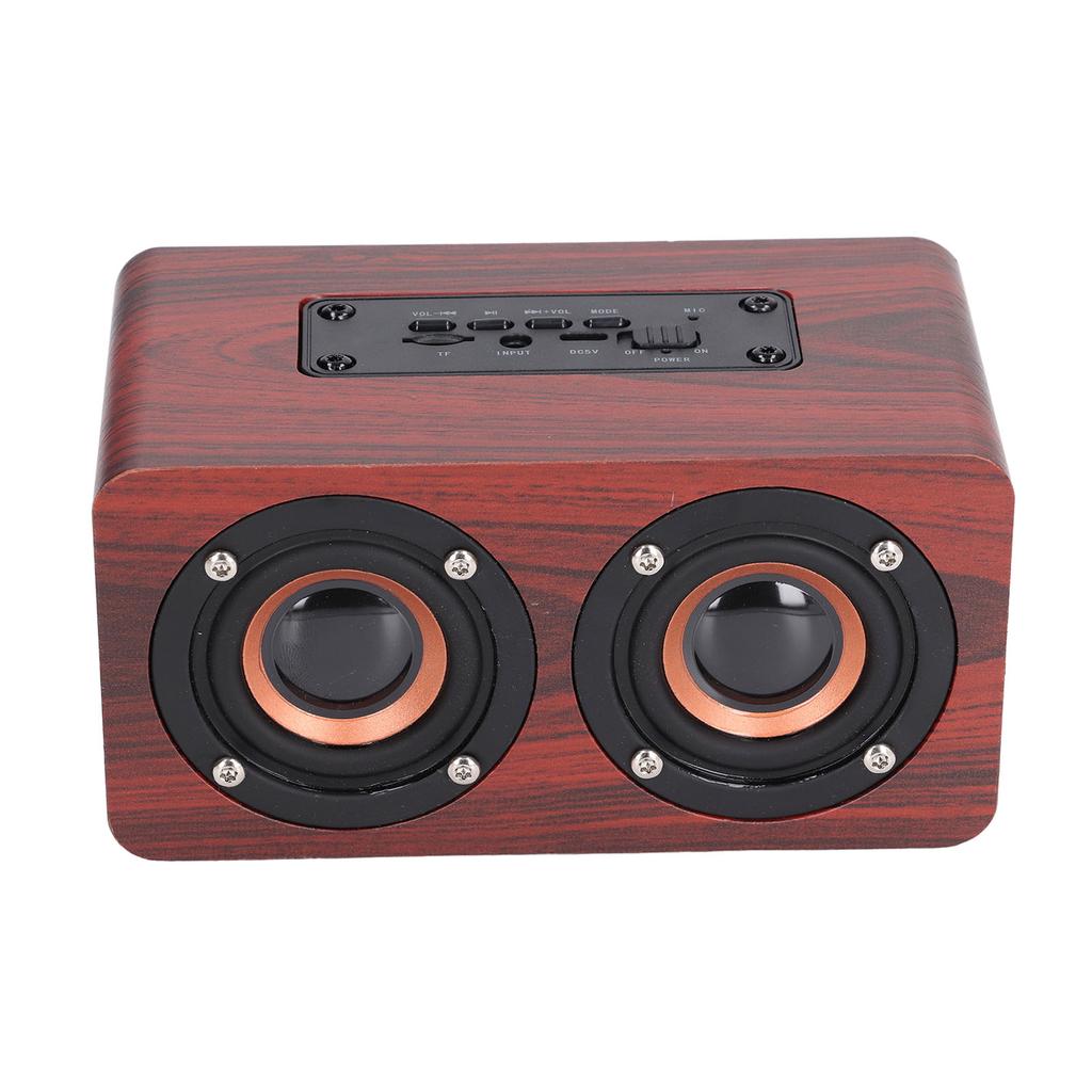 Speaker Portable Red Dual Speakers Voice Call Usb Charging Wooden Speaker Subwoofer