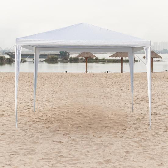 3 X 3m Three Sides Waterproof Tent with Spiral Tubes White