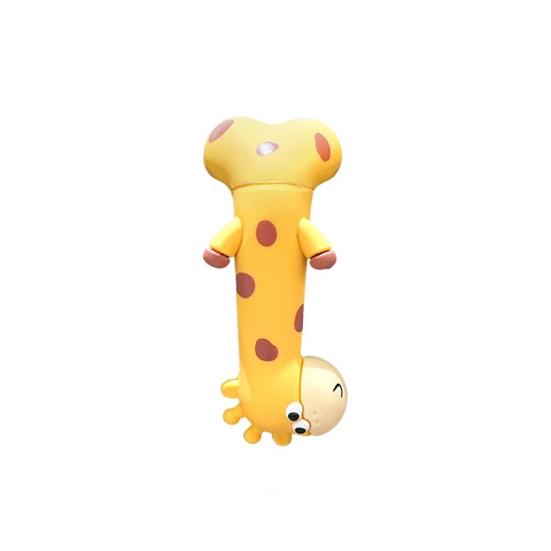 1Pc Kawaii Rubber Groove Giraffe Ornament Cartoon Figurines Pastel Desktop Model Giraffe Design for Computer Decoration