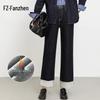 Fanzhen Women's Fleece-Lined Straight-Leg High-Waist Jeans