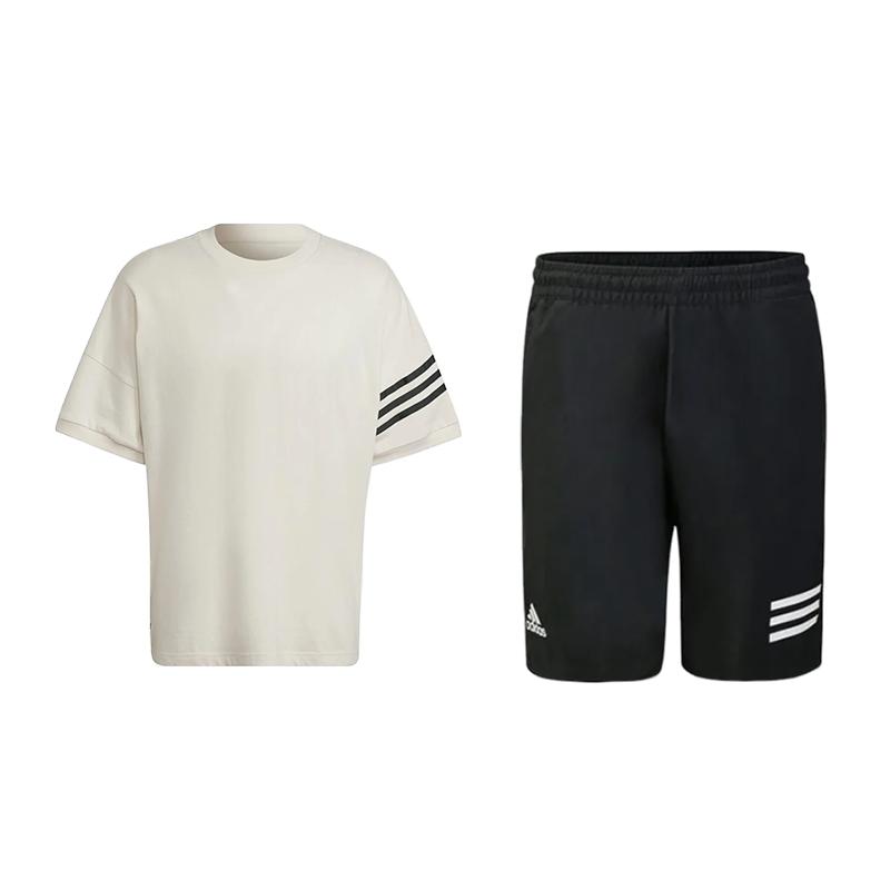 

Adidas Drop Shoulder Short Sleeve Mid Waist Five Point Pants Casual Sports Set Men sets HM1874+GL5411 S
