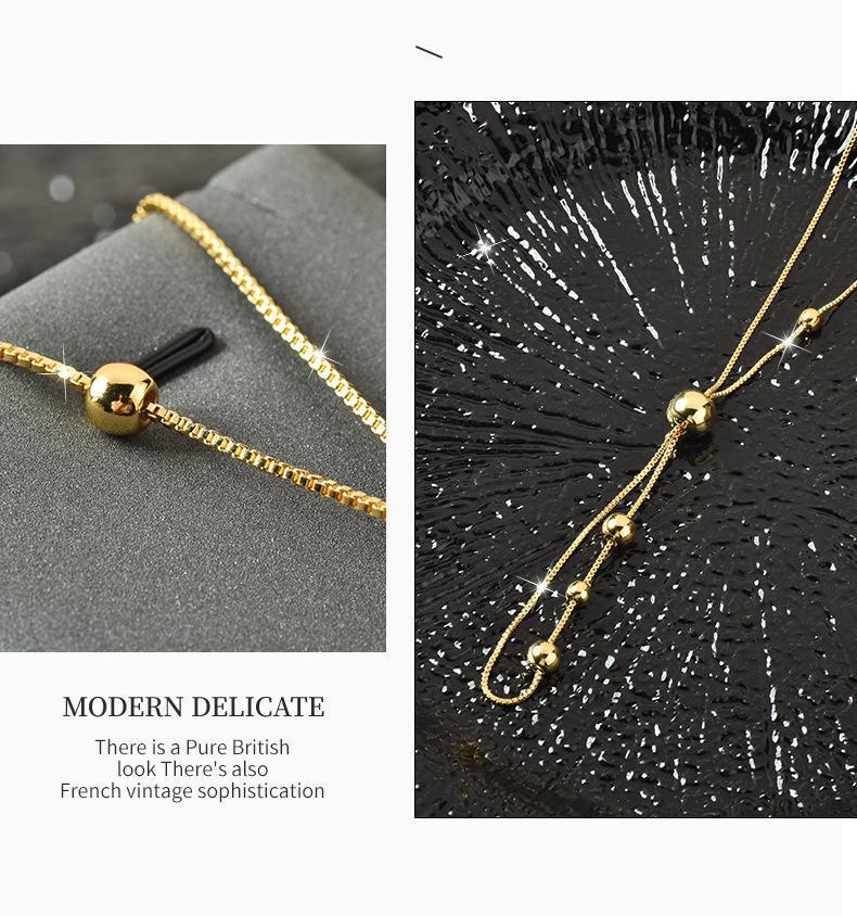 Colier cu Mărgele Extensibil din Oțel Titan pentru Femei - Accesoriu de Modă Versatil de Toamnă/Iarnă