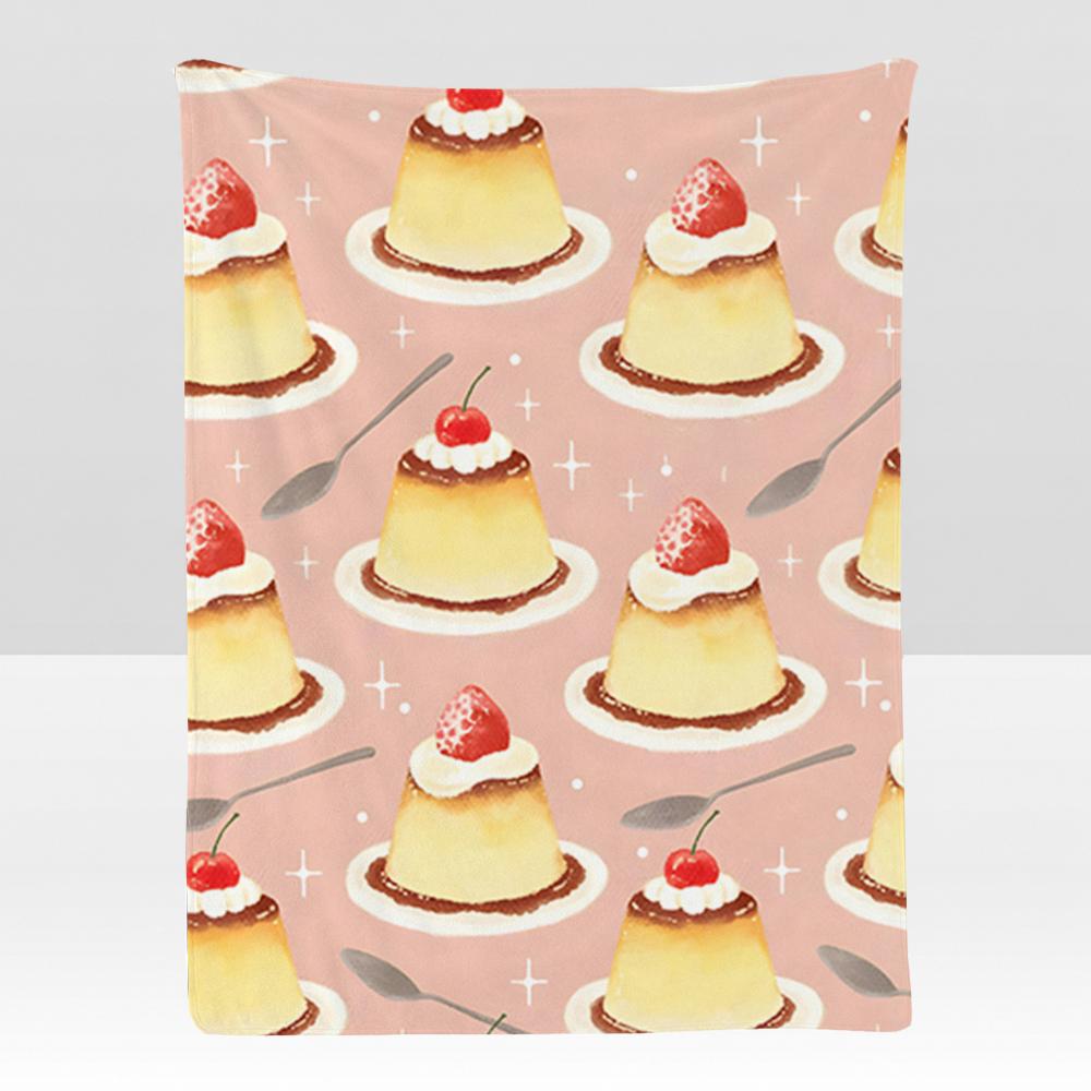 Food Ppudding Throw Soft Flannel Blanket for Bed Bedroom Sofa Picnic Throw Skinfriendly Breathable Gift Cover