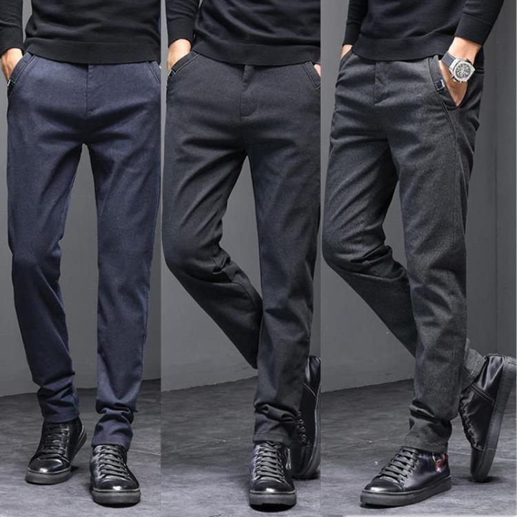 Men Slim Fit Straight Leg Casual Pants Comfortable Light Business Versatile Fashionable for Spring and Autumn