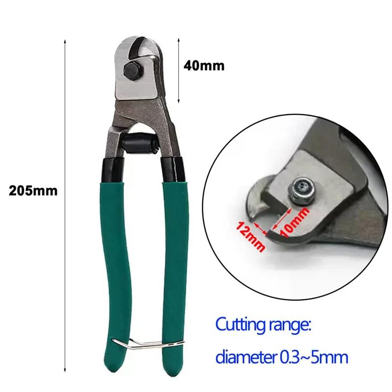 

Special Scissors For Cutting Steel Wire Ropes High Carbon Steel 8 Inch Cable Cut Off Pliers Cutter Tool Fit For Diameter 0.3~5mm зелёный